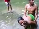 African Native Woman Fucks A Boy In A River In Front Of Crowd Amateur Mobile Phone Video